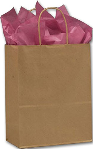 Recycled Kraft Paper Shoppers, 10 x 5 x 13, 250 Bags