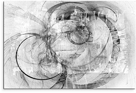 Sinus Art Abstrakt 1329-120x80cm SCHWARZ-Weiss Bilder - Wandbild Kunstdruck in XXL Format - Fertig Aufgespannt – TOP - Leinwand - Wand Bild - Kunst Bild - Wandbild abstrakt XXL