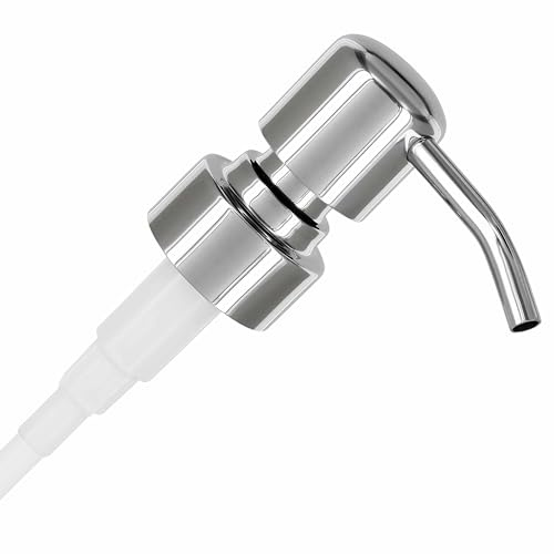 ALTGLAS Seifenspender Pumpkopf Zagreb - Edelstahl Pumpaufsatz mit 28mm Gewinde als Ersatz Pumpe und Upcycling Seifen Spender zu Bauen mit Jacky Flaschen (Silber Chrom)