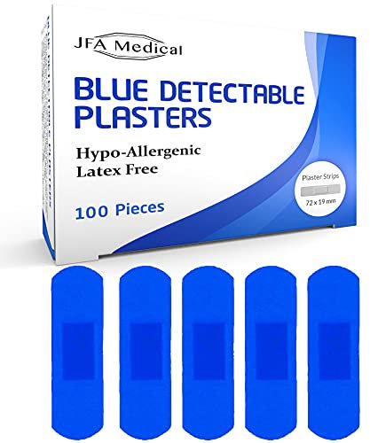 JFA Medical Blue Plasters 100 Plasters per Pack (Medium (72 x 19mm))