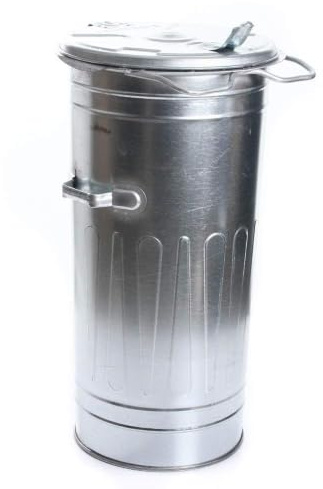 rg-vertrieb verzinkte Mülltonne 110L mit Deckel – robuster Abfallbehälter aus Stahlblech, feuerfest, hitzebeständig, frost- & chemikalienresistent, ideal für Außenbereiche, kommunale Entsorgung
