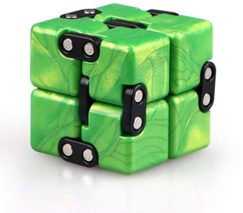 QIYI Little Golden Elephant Upgraded Infinity Cube Fidget Toy,Cool Mini Gadget Best for Stress and Anxiety Relief and Kill Time, Special Designed Texture Artistic and Fashion(Emerald Green)