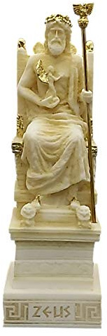 König der Götter Zeus Jupiter auf Thron griechische römische Statue Figur Skulptur Dekor