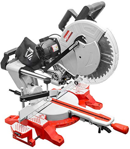 Holzmann KAP305ECO - Sega troncatrice per troncatrice, 305 mm, 2 x 45°, doppia inclinazione, altezza di taglio 105 mm, lama per sega HM, laser, trasmissione a cinghia