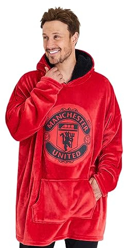 Manchester United F.C. Oversized Hoodie Blanket For Men, Man U Football Gifts