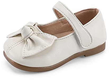 MASOCIO Ballerine Bambina Scarpa Eleganti Mary Jane Comunione Cerimonia Scarpine Primi Passi Bimba Principessa Scuola Taglia 24 Beige