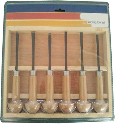 OITTo Schnitzmeißel-Set, Mikroholz-Schnitzmeißel-Set mit Holzkiste und Buchengriff, DIY-Skulpturen-Schnitzset für Erwachsene Anfänger (6-teilig)