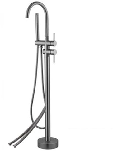 BiaoTeng Freistehende Badewanne Mit Armatur grau, Wasserhahn FüR Freistehende Badewanne 2 Funktionen Messing Badewannenarmatur Freistehend, grau