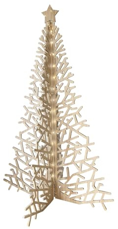 Vollholz Weihnachtsbaum aus Fichtenholz mit Stern – 124 x 78 cm – 9-teilig - 62237a