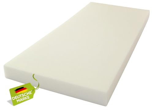 homesti Schaumstoffplatte in 120 x 60 x 8 cm, mittlere Härte, Schaumstoffmatte zuschneidbar, als Sitzpolster, Matratzen, DIY Projekte, Paletten