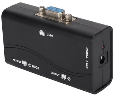 ciciglow Splitter VGA 1 in 2 Uscite, Distributore Video Senza unità 1920x1440 Alimentato Tramite USB per Centro Commerciale per Monitor