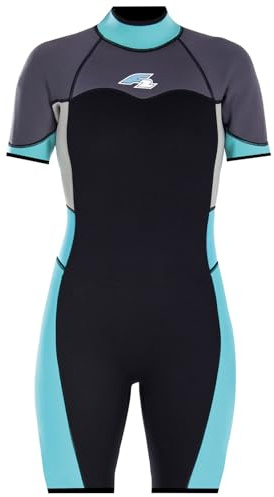 F2 Dam neopren dräkt – Shorty 3/2 mm M turkos 2024/25