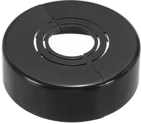 PATIKIL Flangia Divisa a Parete, 20/25/32mm Copri Tubi Termosifoni Copertura Piastra Rotonda in ABS Spessore Tagliabile per Tubo Acqua Rubinetto Decorazione,20mm Altezza, Nero