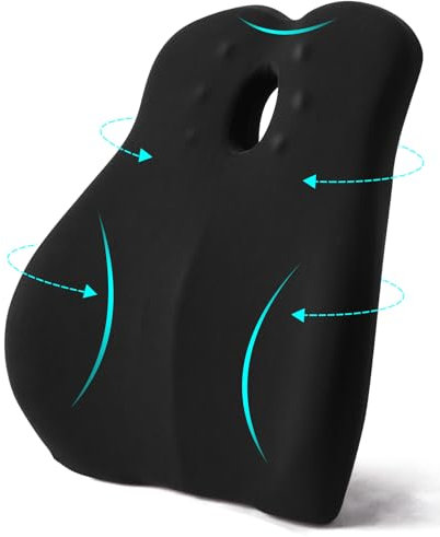 FAOKZE Ergonomisches RückenKissen aus Memory Foam, Memory Foam Rückenkissen für Bürostuhl & Sofa, Rückenkissen Stuhl mit Antistatischem, hautfreundlichem Bezug und für eine Bequeme Sitzhaltung