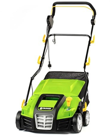 Scarificatore e rastrello elettrico 2 in 1 - Motore da 2000 W, larghezza 400 mm, contenitore da 50 l, maniglia regolabile, profondità di taglio da -15 a +3 mm, 2 cilindri, facile manutenzione, 104 dB