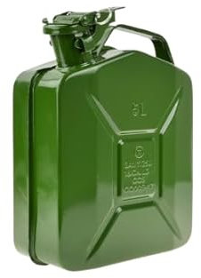 pokm toolsmarket - 5L Benzinkanister aus Metall Stahlblech, Kraftstoffkanister für Benzin & Diesel, robuster Reservekanister, auslaufsicher