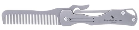 Boundless Voyage Folding Pocket Comb, Fine Tooth Hair Comb Straightener for Styling Hair, Beard or Mustache Portable Mens EDC Accessories (ti9011O)