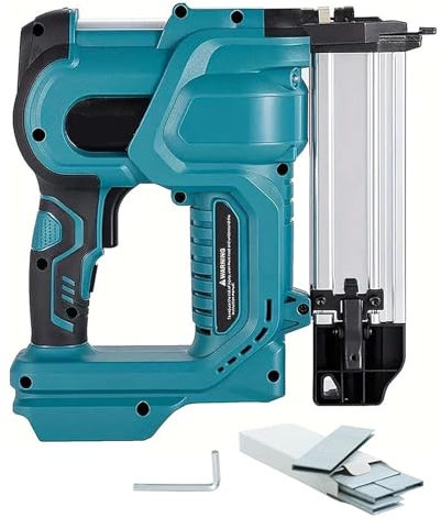 TIEOAXFT Cordless Nail Gun,18GA 2 in 1 Nailer/Stapler Gun Compatible with Battery,2 Mode with 500 Staples, 500 Nails(No Battery)