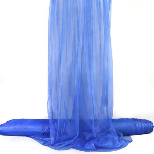 Tüll Stoff für Hochzeit Vorhang,Querbehang Hochzeitsbogen,160 x 1000cm Hochzeitsdeko Gardinen Deko Schals,Tüllstoff zum Nähen Meterware,Kostümstoff,Dekostoff für Fotografie,Party,Zeremonie,Königsblau