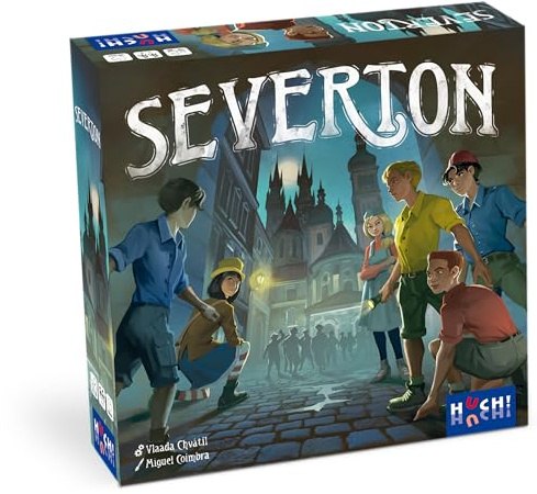 HUCH!, Severton - Kooperatives Strategiespiel, Abenteuer und Strategie, erfüllt zusammen spannende Missionen in Severton, Für 1-5 Spieler ab 10 Jahren