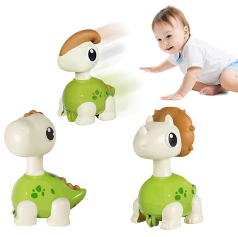 TZQFROCE Auto Spielzeug ab 1 Jahr Jungen und Mädchen 3 Stück Drücken und Loslegen Spielzeugautos Dinosaurier Aufziehautos Press-and-Go Spielfahrzeug Set Geschenk für Kinder ab 1 2 3 Jahr