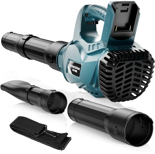 Yospinber Soplador de Batería, Soplador de Hojas inalámbrico para Bosch 21 V, Motor Sin Escobillas, Velocidad Máxima 300 km/h, 3 Secciones de boquillas, 6 Velocidades Variables (Sin Batería)