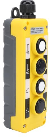 Jelquix Elektrisk Lyftkran Tryckknappsbrytare, 4-knappars Industriell Styrenhet, AC250V 5A/500V 2A IP68 Regntät Strömbrytare, Idealisk för Industriell Styrautomationskranar