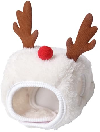 XAGMODSHN Haustier Weihnachtsbaum Hut Einzigartiges Rentier für kleine Hunde Hut Rentier Stern Kostüm