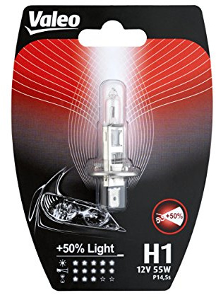 Valeo Bombilla Halógena + 50% Light 32502 H1 55W (X1)