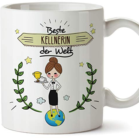 (Tazza in Tedesco) Cameriera Mug/Mug Gift Tazza da caffè Bella e Divertente - World's Best Waitress - Ceramic 350 ml