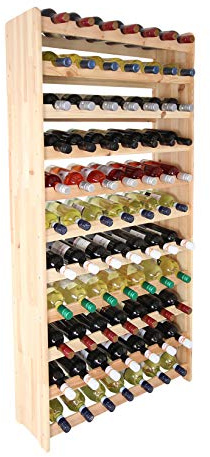 Lenmar Weinregal Weinregal Holz Flaschenregal RW-3-77 für 77 Flaschen (Naturbelassen)
