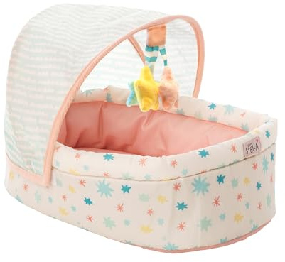 Manhattan Toy Stella Collection Lit de bébé Doux avec auvent Amovible et Mobile pour poupées de 30,48 cm à 38,1 cm