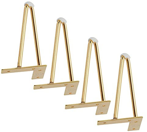 CWYP-043 4 Stück Haarnadel Tischbein, Austauschbare Metall Möbelfüße Stützfuß, Für Schrankfüße Bett Beine Sofa Beine Couchtisch (Color:Gold,Size:35cm)