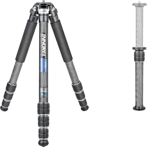 Trépied en Fibre de Carbone-INNOREL CT75C Trépied de Voyage Portable Super Professionnel pour Reflex numérique Support Compact Robuste Tube de 28 mm Charge maximale 20kg avec Colonne Centrale Courte