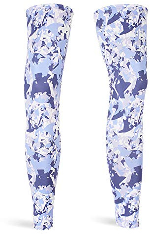 DETUCK Leg Warmers - Calentadores de pierna para ciclismo, protección UV UPF50+, seda helada, enfriamiento, calentadores de piernas para hombre y mujer (un par), Color azul marino., M