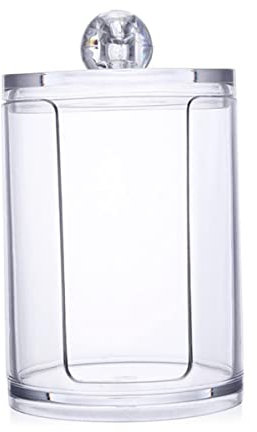 Liummrcy 1PC Supporto Qtip Organizer per contenitori per dischetti per trucco in acrilico trasparente Dispenser per bagno Organizer per vasetti trasparenti Custodia(Organizer per dischetti di cotone)