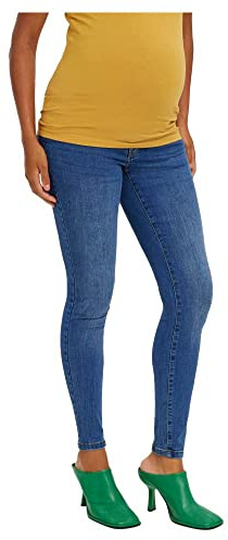 MAMALICIOUS Vmmtanya S Piping Jeans Vi349 GA Noos, Denim Bleu médium, L Femme