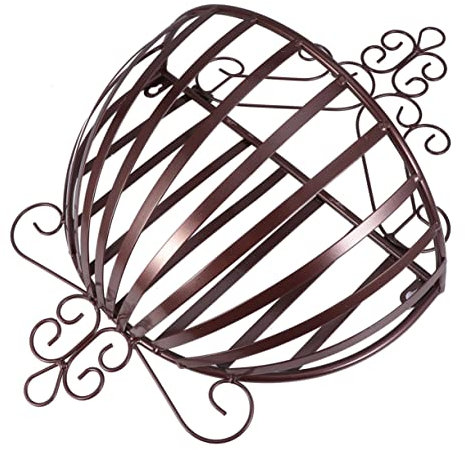 GANAZONO Geländer Pflanzgefäße Outdoor Balkon Metall Wand Pflanzkorb Hängende Pflanzkorb Blumenhalter Halbrunde Hängende Blumenkörbe für Haus Garten Veranda Balkon Zaun Dekor Bronze
