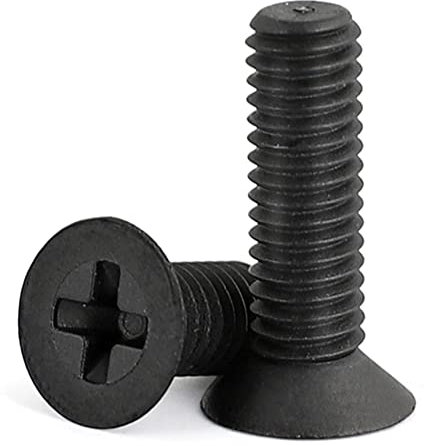 25 Stück schwarze Nylon-Kunststoff-Senkkopfschrauben M6 x 40 mm für Befestigungselemente, Verriegelungsgeräte, feste mechanische Form.