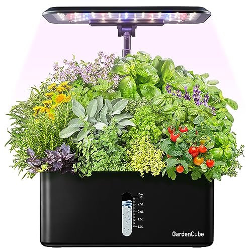 Sistema di coltivazione idroponica da giardino indoor: kit da giardino per erbe aromatiche con luce LED per la coltivazione silenziosa e intelligente, pompa dell'acqua intelligente con timer