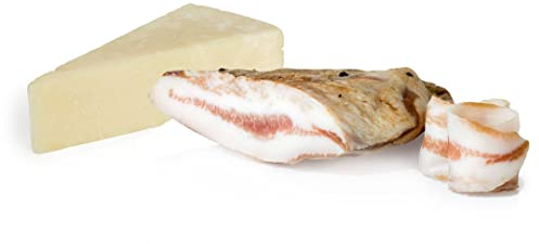 Mix Ahorro Tradición Romana Salumi Pasini® | Productos tradicionales italianos | Guanciale trancio sottovuoto 250g, Carrilera de cerdo 250g| Queso Pecorino Romano DOP 300g