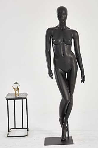 F25-8 Frau stehend schwarz Tonhan Schaufensterpuppe schwarz matt lackiert Mann oder Frau Nase Mund geformt Schick und Elegant Hochwertig Frau stehend