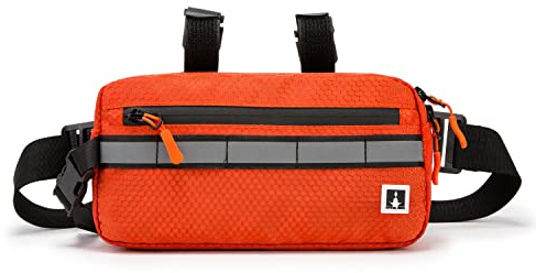 ROYAL FAIR Bike Handlebar Bag Frame Bag with Reflective Stripe, Waterproof Handlebar Bag with Detachable Strap, Universal Fitting for Any Bicycle, Orange
