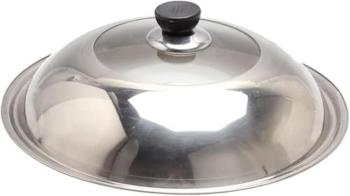 BAZAC Couvercle universel en acier inoxydable pour casseroles et poêles, 34 cm