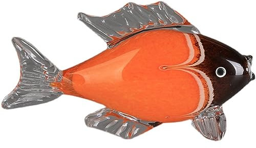 DECRZPB Handgefertigte Bunte Fische aus Glas Tropische Fische Figur geblasenes Kristallglas Glasur Briefbeschwerer Geschenk für Weihnachten Heimdekoration Tischdekoration