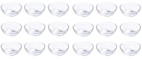 Provance Dipschalen Dessertschalen Schüsseln aus Glas Glasschälchen Tapasschalen (18 Stück, Ø 9 cm) | Vielseitig für Tapas, Desserts & Snacks | Perfekte Servierschalen | Modern & Stapelbar