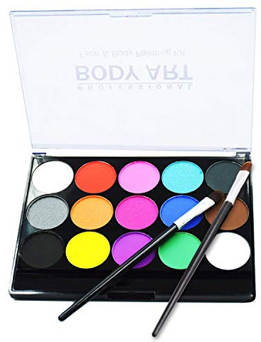 FLYISH DIRECT Maquillage Enfant, Peinture Visage Enfant à base d'eau, Maquillage Carnaval, Maquillage Halloween, Adapté aux Peaux sensibles (15 Couleurs)