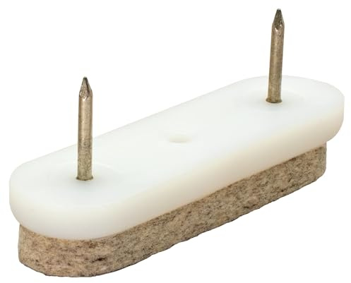 WAGNER Möbelgleiter 4tlg. - 62 x 18 x 4/4/25 mm, 4 mm Filzgleiter weiß/Natur zum Nageln für Sensible Böden - Made in Germany - 15086299