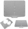 Tappetino Scolapiatti, Tappetino in Silicone per Cucina Antiscivolo Scolaposate Gocciolatoio Lavello Resistente Del Lavello Concavo E Convesso Tappeto 40 x 33 x 1.5cm, Grigio