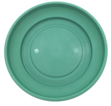 Oakland Gardens 43cm Plant Pot Saucer Round Strong Plastic Base Water Drip Tray Saucers, Green Colour| Size 43cm| Pack of 2